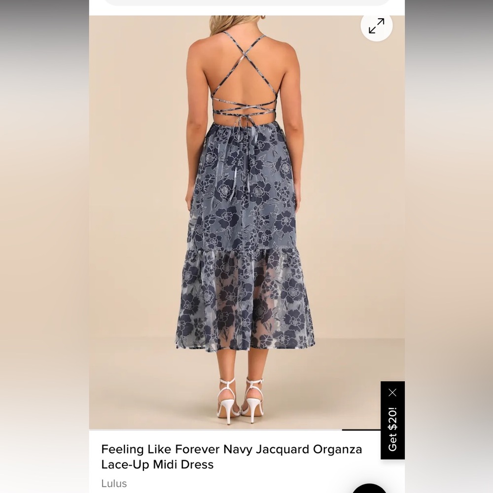 Lulus Lace-Up Midi Dress - Picture 4 of 7